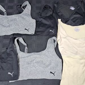 Puma Women's Black and Gray Sports Bra